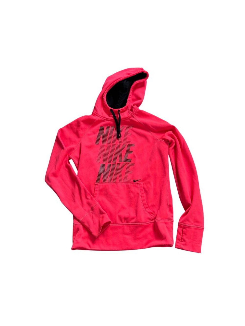 Nike Therma-Fit Woman's Pink Therma-Fit Hoodie S Black Logo Kangaroo Pocket